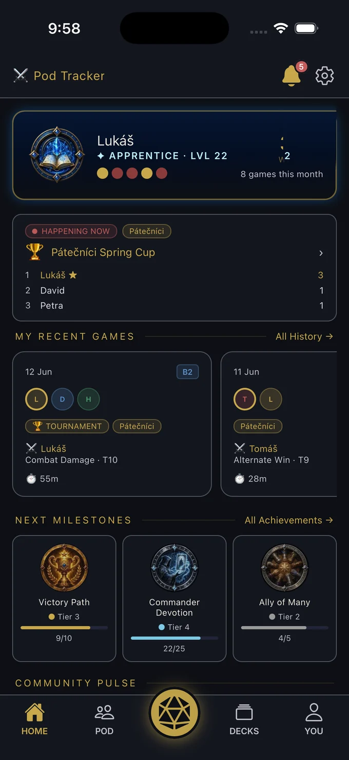 ScrySpire home dashboard